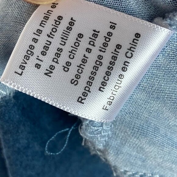 Anthropologie Bordeaux Luma Colorblock Blue White Tunic Top Size XS Stretch Boho - Picture 6 of 7